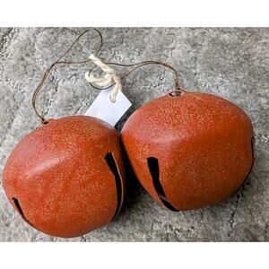 Christmas Bells 3.5" HOLIDAY DECOR faux rustic look door hanging decor cottage